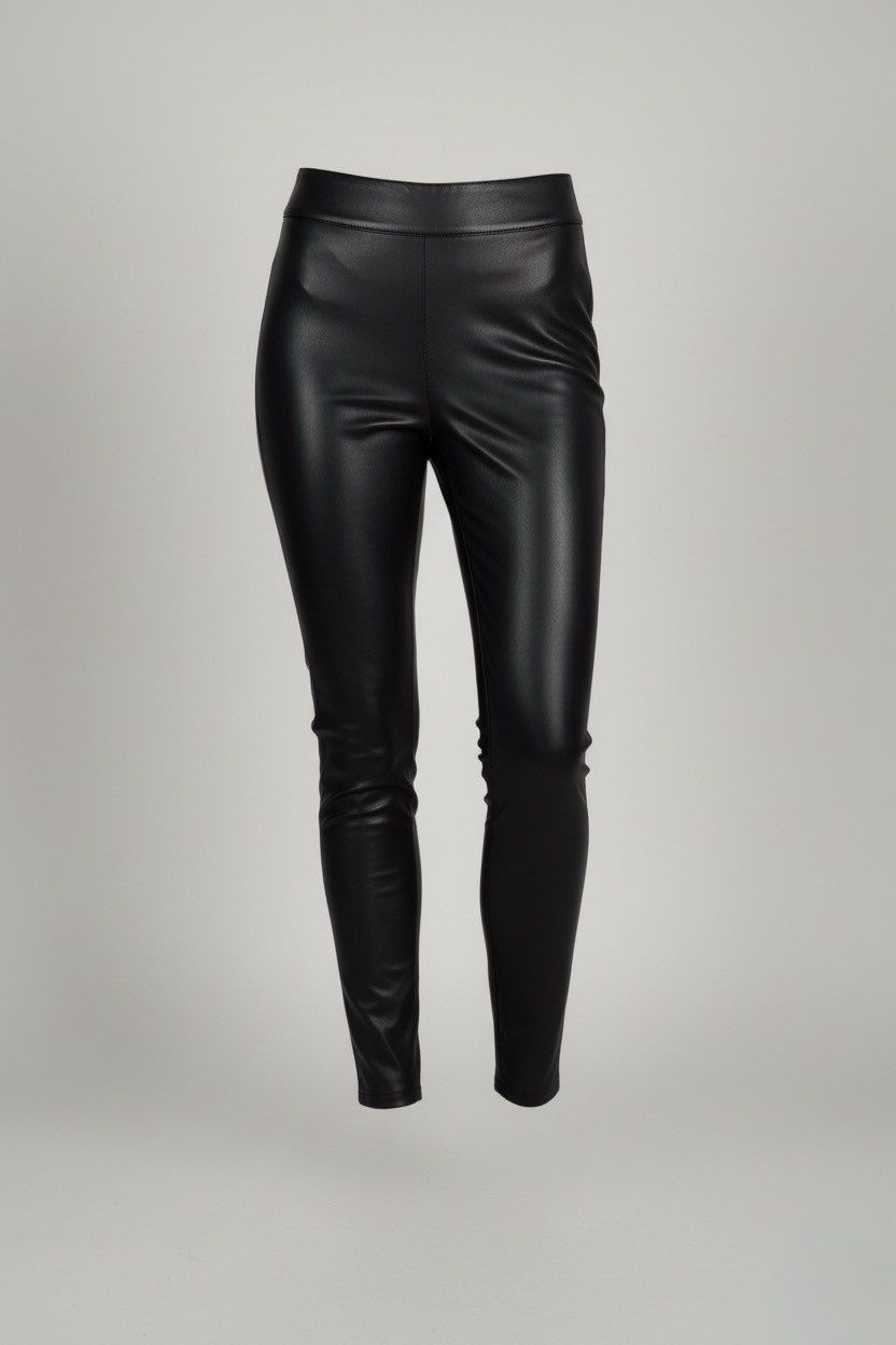 VILA black leather leggings