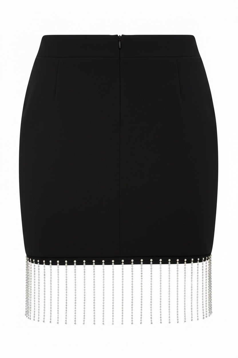 Noisy MAY Fringe Skirt black