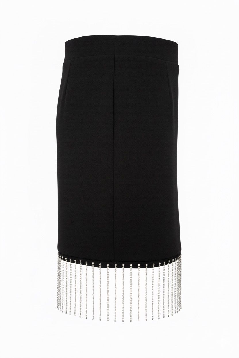 Noisy MAY Fringe Skirt black