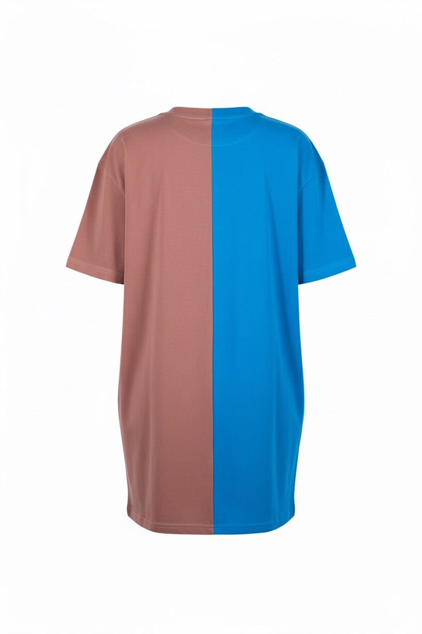 Nasty Gal spliced varsity T-shirt dress blue