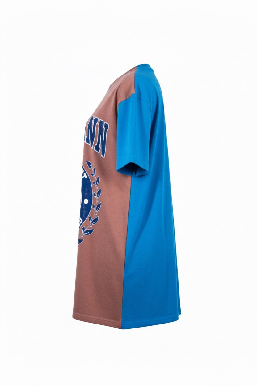 Nasty Gal spliced varsity T-shirt dress blue