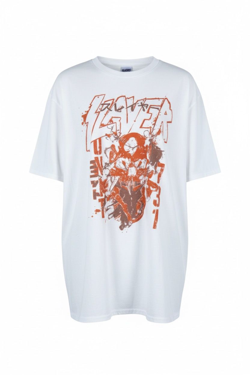 Nasty Gal Slayer graphic oversized T-shirt white