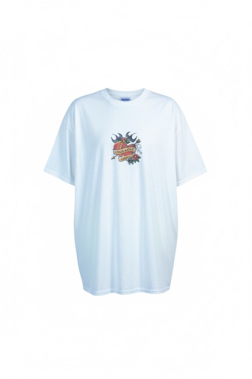 Nasty Gal oversized Heart graphic t-shirt white