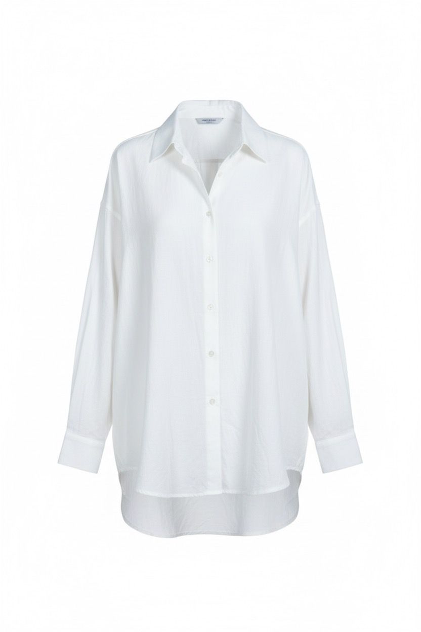 Nasty Gal Linen oversized shirt white