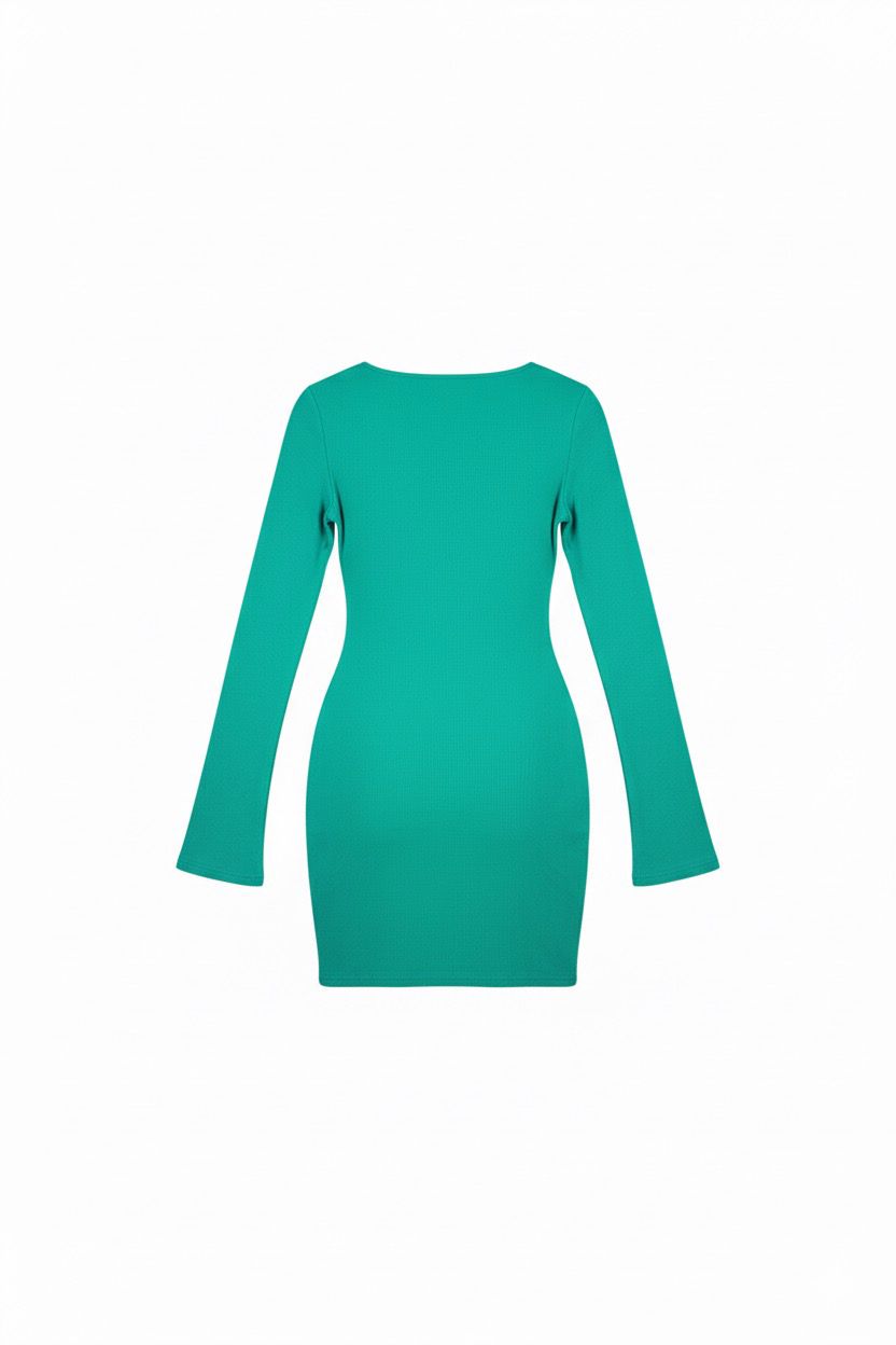 Dorothy Perkins Rib tie front mini dress green