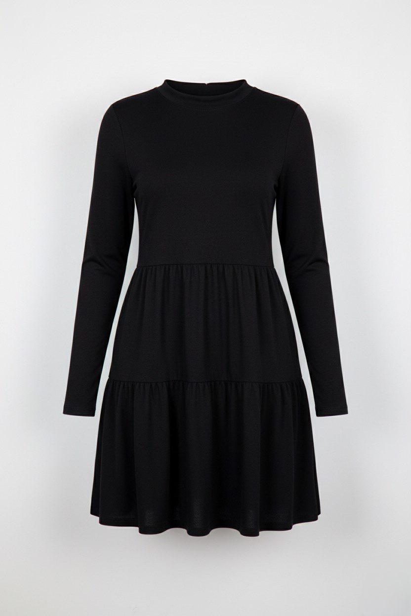 Bohoo smock mini dress black