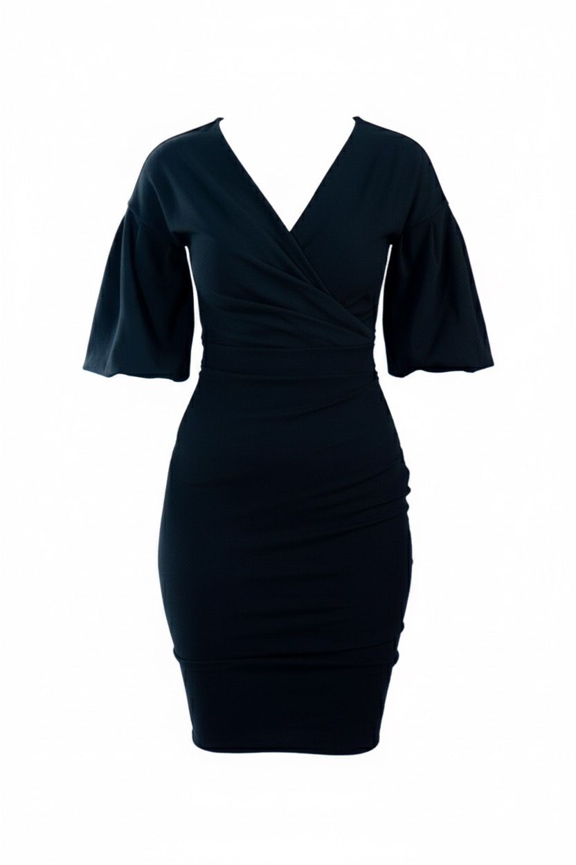 Bohoo off the shoulder wrap midi dress black