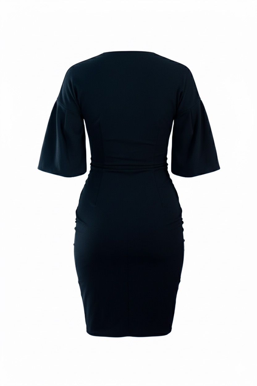 Bohoo off the shoulder wrap midi dress black