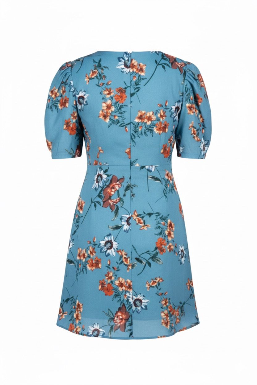 Bohoo floral satin ruched mini dress green