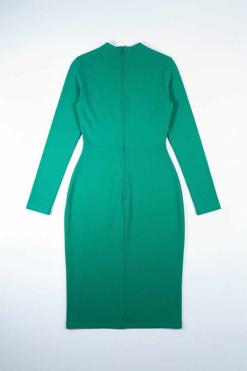 AY twist neck jersey crepe midi dress bright green