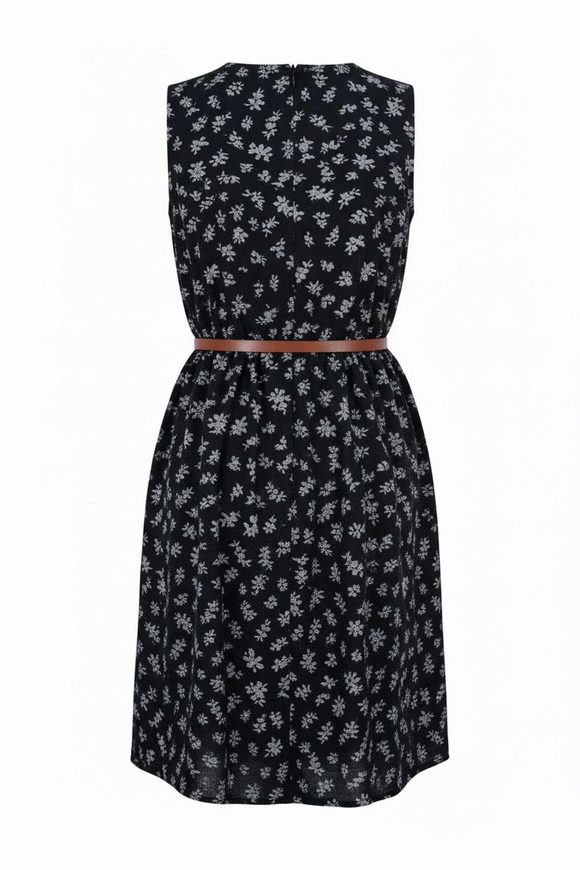 AY ragna dress black base with white flowers