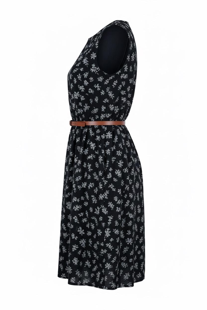 AY ragna dress black base with white flowers