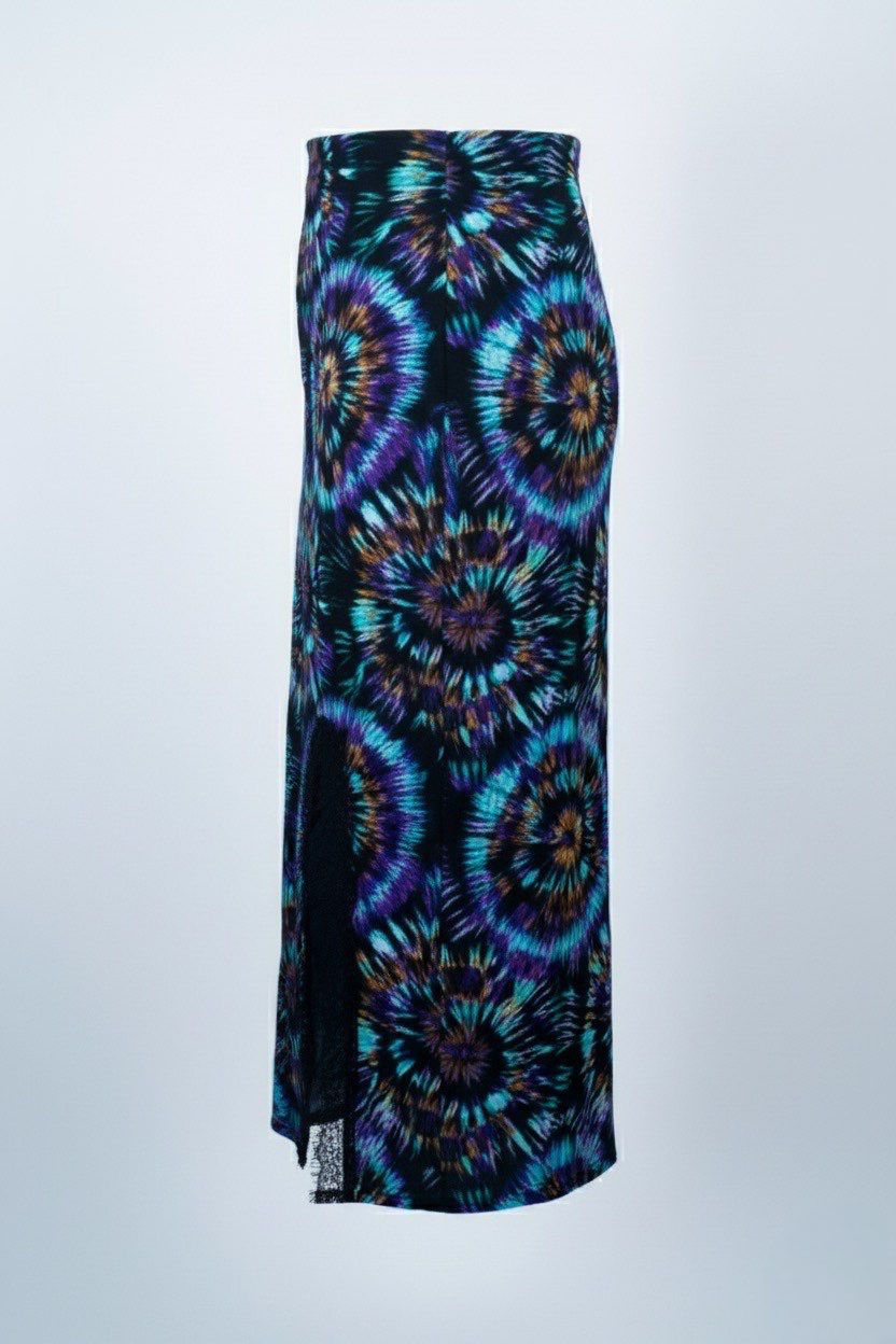 AY printed recycled lace Trim midi skirt