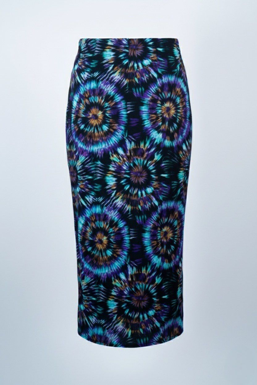 AY printed recycled lace Trim midi skirt