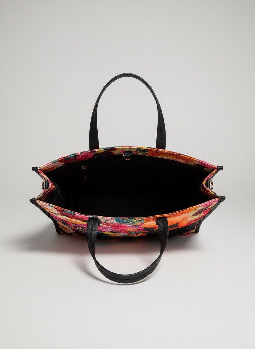 Desigual Lilo Hanover pink-black women's floral handbag 2 in 1